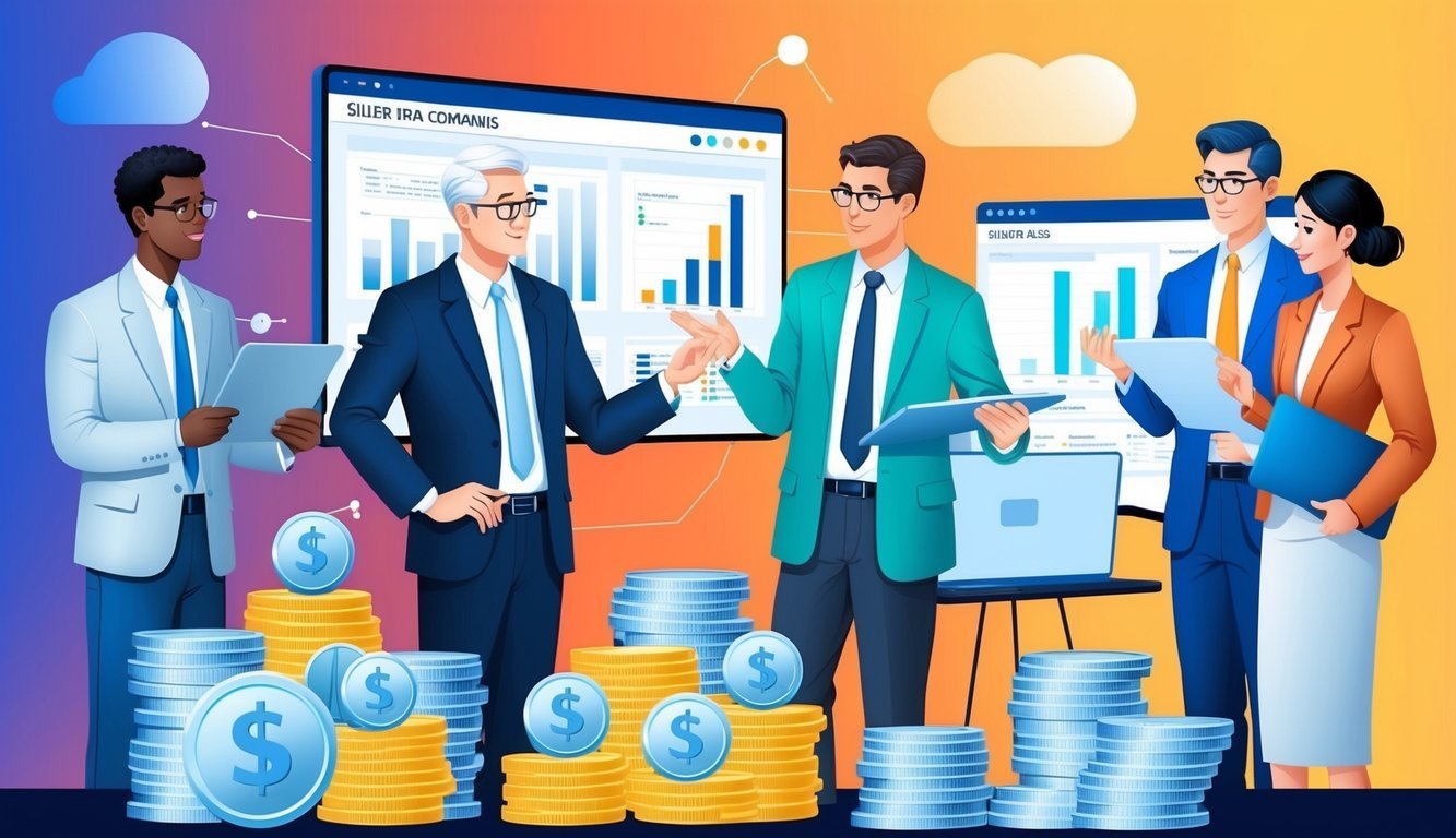 A group of experts examine and compare various silver IRA companies, analyzing data and discussing their findings