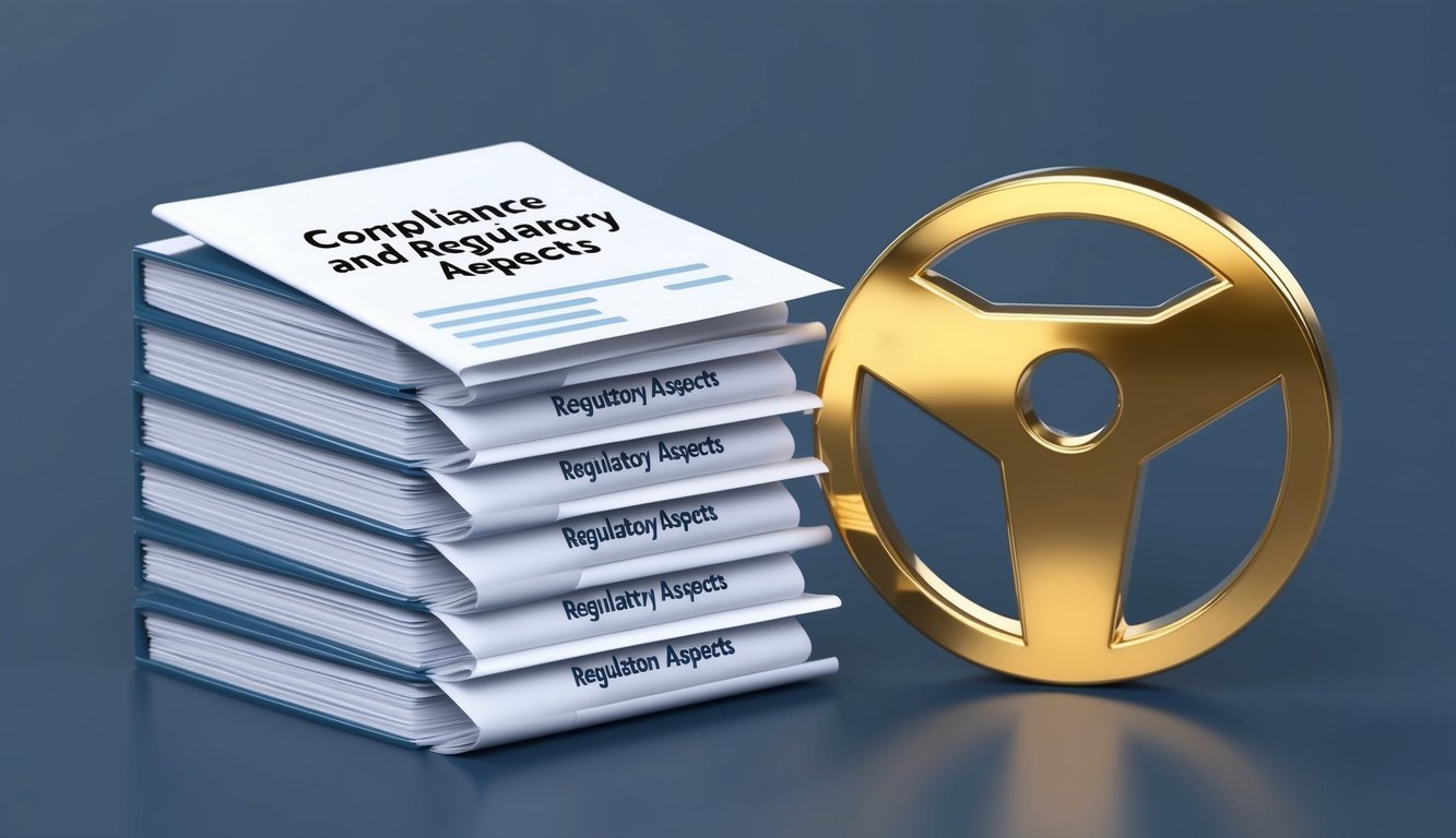 A stack of documents labeled "Compliance and Regulatory Aspects" beside a gold IRA symbol